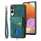 Retro Card Wallet Fold Leather Phone Case with Strap