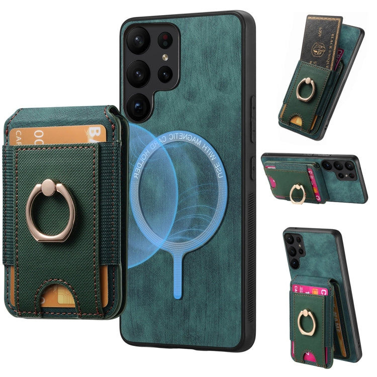 Retro Splitable Magnetic Stand Card Bag Leather Phone Case
