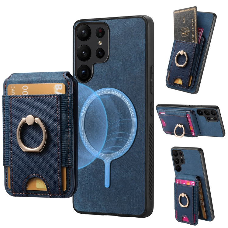 Retro Splitable Magnetic Stand Card Bag Leather Phone Case