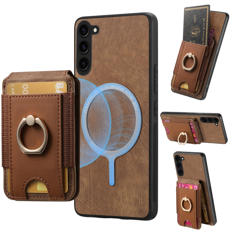 Retro Splitable Magnetic Stand Card Bag Leather Phone Case