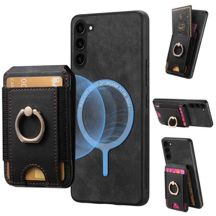 Retro Splitable Magnetic Stand Card Bag Leather Phone Case