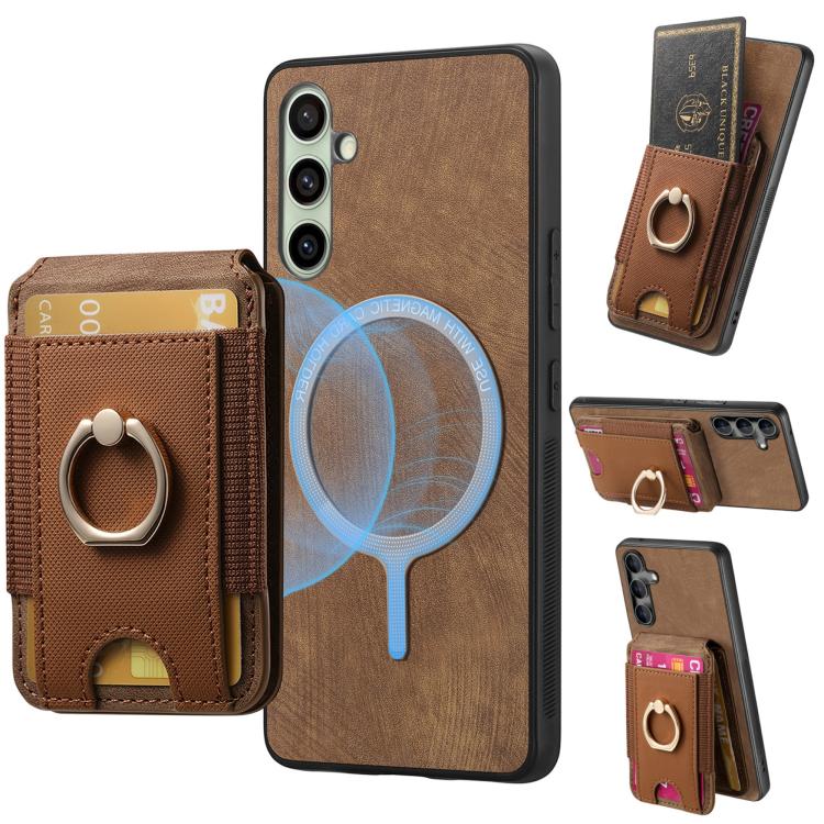 Retro Splitable Magnetic Stand Card Bag Leather Phone Case