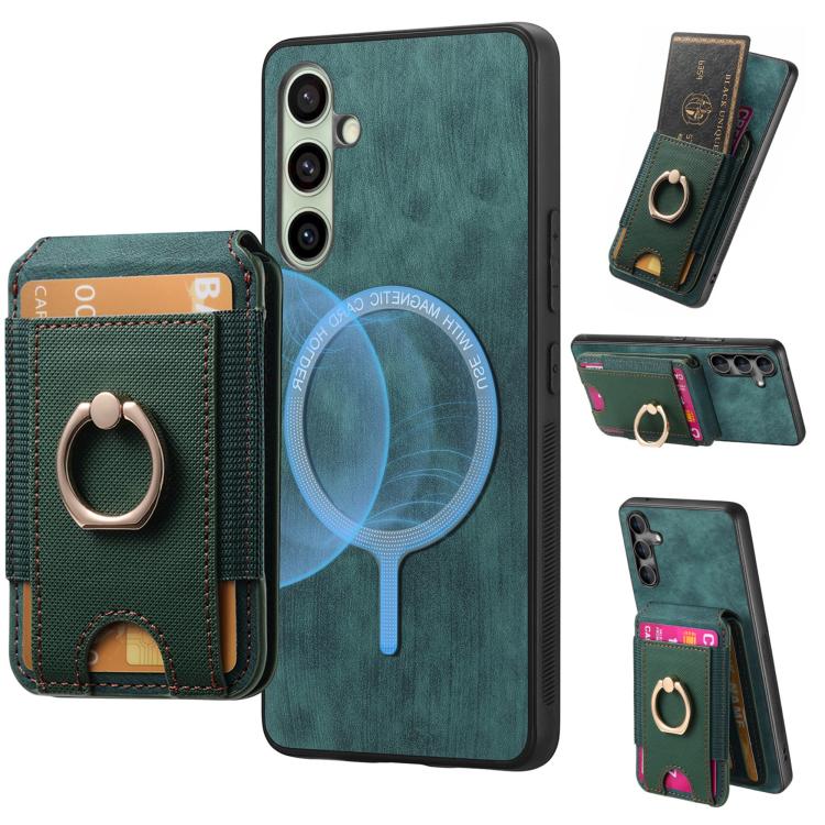 Retro Splitable Magnetic Stand Card Bag Leather Phone Case