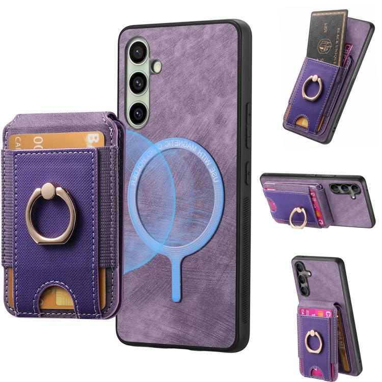 Retro Splitable Magnetic Stand Card Bag Leather Phone Case