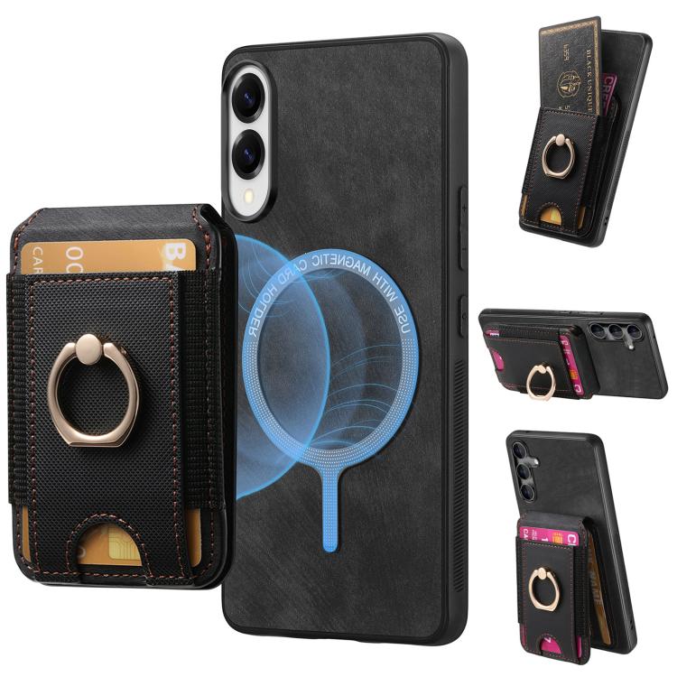Retro Splitable Magnetic Stand Card Bag Leather Phone Case