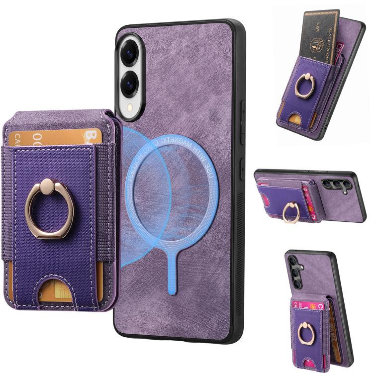 Retro Splitable Magnetic Stand Card Bag Leather Phone Case