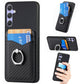 Carbon Fiber Card Wallet Ring Phone Case