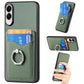 Carbon Fiber Card Wallet Ring Phone Case