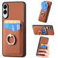 Carbon Fiber Card Wallet Ring Phone Case