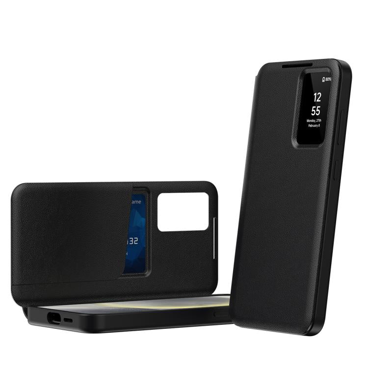 Smart View Window Leather Phone Case with Card Slot