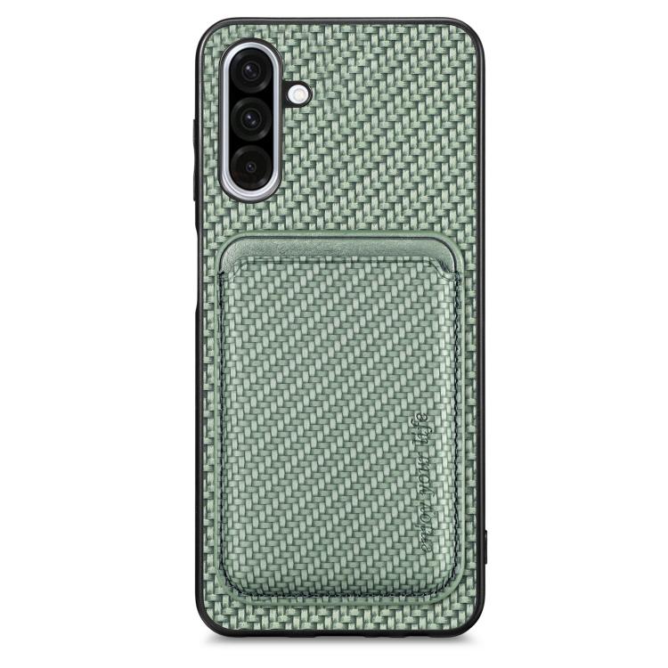 Carbon Fiber Leather Card Magsafe Phone Case, For Samsung Galaxy S25 Edge 5G, For Samsung Galaxy A56 5G, For Samsung Galaxy A36 5G