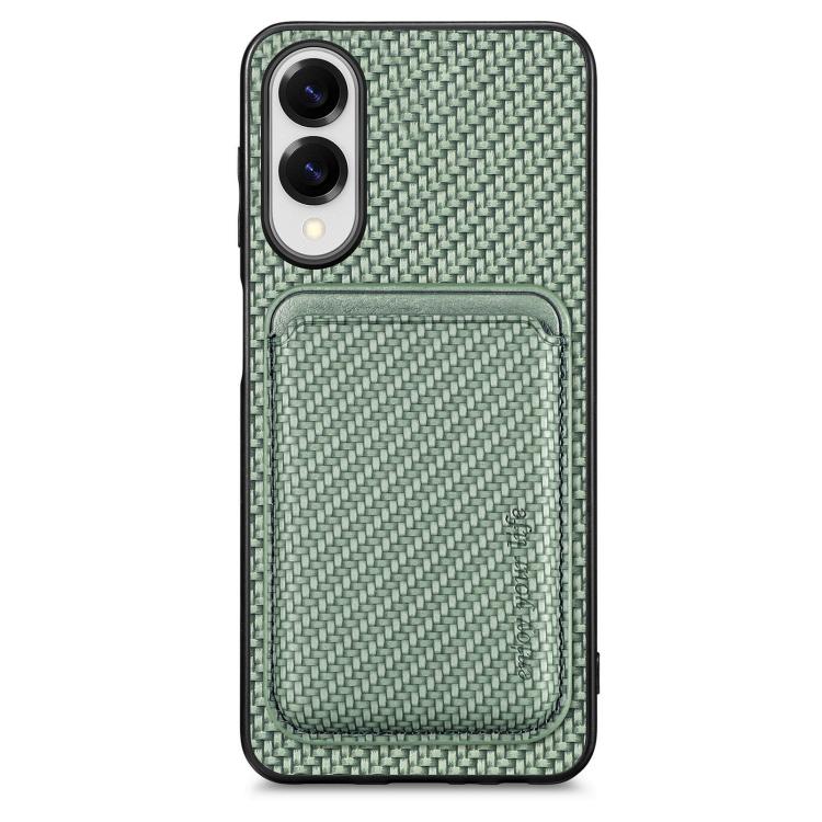 Carbon Fiber Leather Card Magsafe Phone Case, For Samsung Galaxy S25 Edge 5G, For Samsung Galaxy A56 5G, For Samsung Galaxy A36 5G