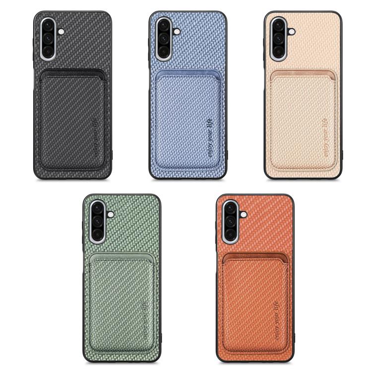 Carbon Fiber Leather Card Magsafe Phone Case, For Samsung Galaxy S25 Edge 5G, For Samsung Galaxy A56 5G, For Samsung Galaxy A36 5G