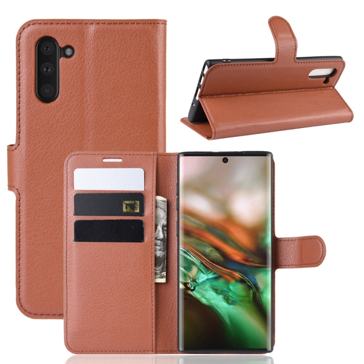 Litchi Texture Horizontal Flip Leather Case for Galaxy Note 10, with Wallet & Holder & Card Slots