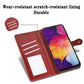 Retro Solid Color Leather Buckle Mobile Phone Protection Leather Case with Photo Frame & Card Slot & Wallet & Bracket Function for Galaxy A50