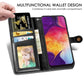 Retro Solid Color Leather Buckle Mobile Phone Protection Leather Case with Photo Frame & Card Slot & Wallet & Bracket Function for Galaxy A50