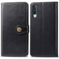 Retro Solid Color Leather Buckle Mobile Phone Protection Leather Case with Photo Frame & Card Slot & Wallet & Bracket Function for Galaxy A70