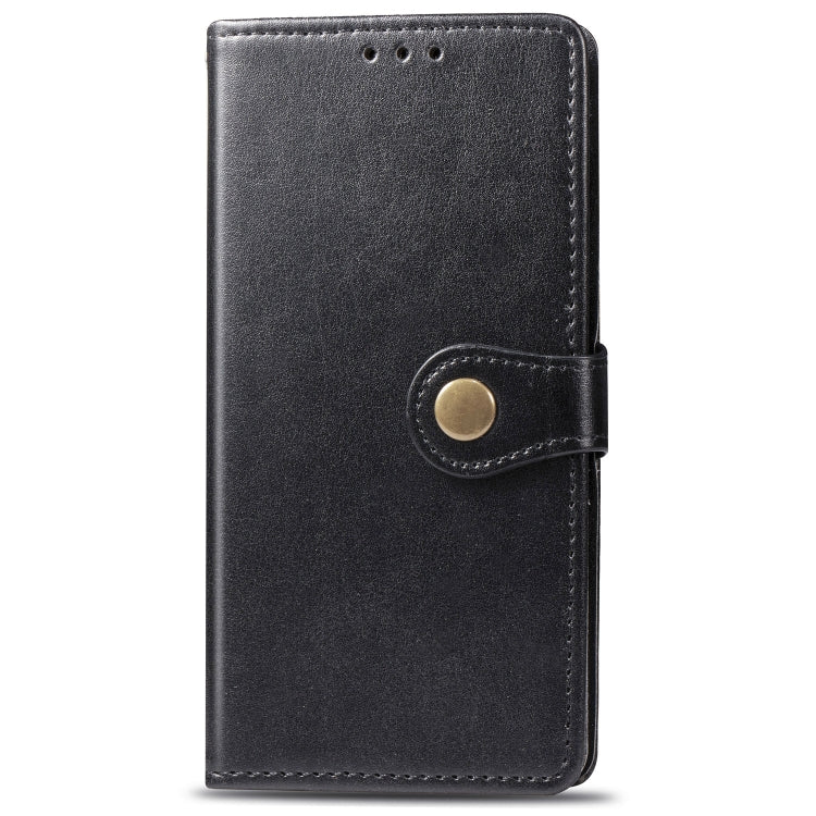 Retro Solid Color Leather Buckle Mobile Phone Protection Leather Case with Photo Frame & Card Slot & Wallet & Bracket Function for Galaxy M10