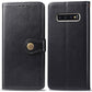 Retro Solid Color Leather Buckle Mobile Phone Protection Leather Case with Photo Frame & Card Slot & Wallet & Bracket Function for Galaxy S10