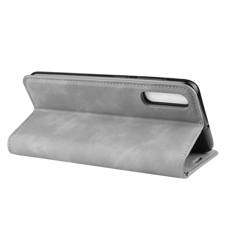 Retro-skin Business Magnetic Suction Leather Case with Purse-Bracket-Chuck For Galaxy A50