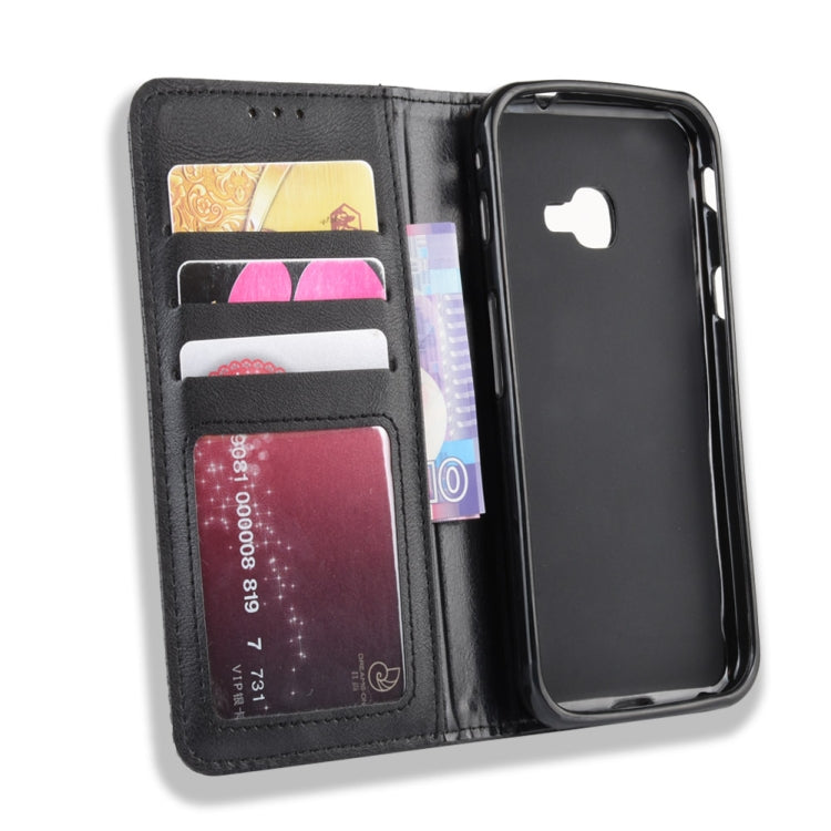 Magnetic Buckle Retro Crazy Horse Texture Horizontal Flip Leather Case for Galaxy Xcover 4s / Xcover 4  , with Holder & Card Slots & Photo Frame