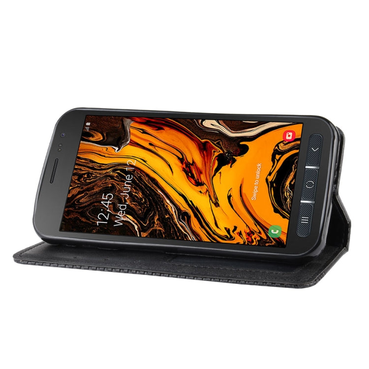 Magnetic Buckle Retro Crazy Horse Texture Horizontal Flip Leather Case for Galaxy Xcover 4s / Xcover 4  , with Holder & Card Slots & Photo Frame