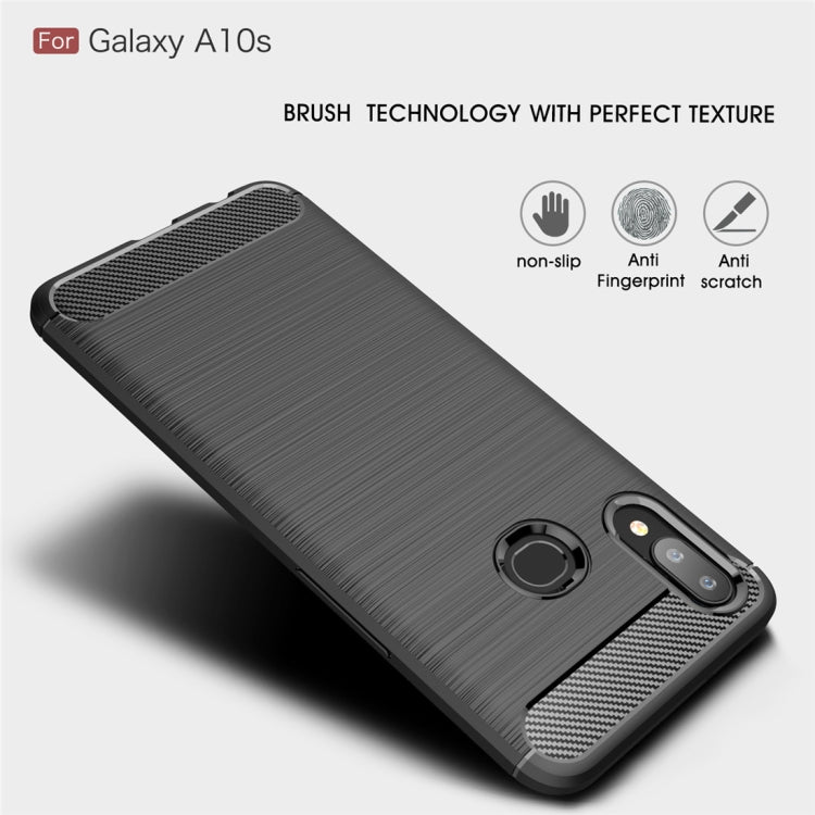 Brushed Texture Carbon Fiber TPU Case for Galaxy A10s