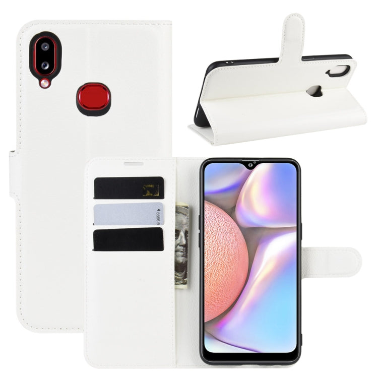 For Galaxy A10s  Litchi Texture Horizontal Flip Leather Case , with Wallet & Holder & Card Slots