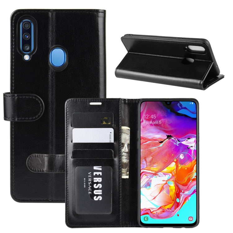 For Galaxy A20s R64 Texture Single Fold Horizontal Flip Leather Case with Holder & Card Slots & Wallet