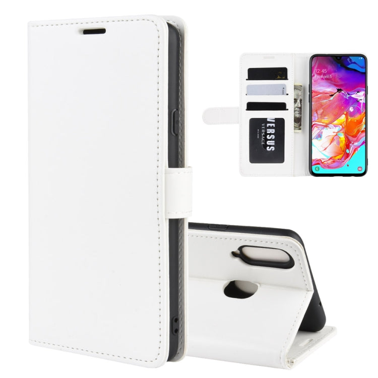 For Galaxy A20s R64 Texture Single Fold Horizontal Flip Leather Case with Holder & Card Slots & Wallet