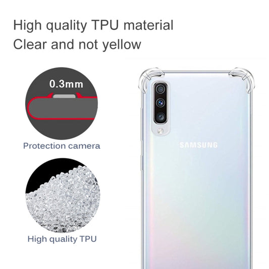 For Galaxy A70 Four-Corner Anti-Drop Ultra-Thin Transparent TPU Phone Case