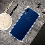 For Galaxy A40 Four-Corner Anti-Drop Ultra-Thin Transparent TPU Phone Case
