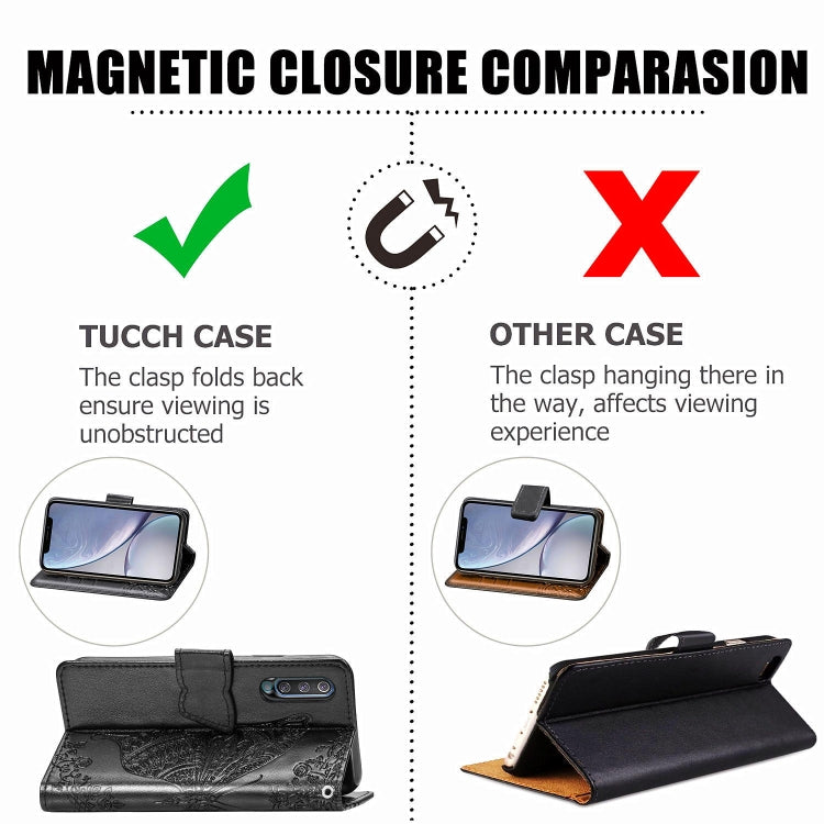 For Galaxy A30S Butterfly Love Flower Embossed Horizontal Flip Leather Case with Bracket / Card Slot / Wallet / Lanyard