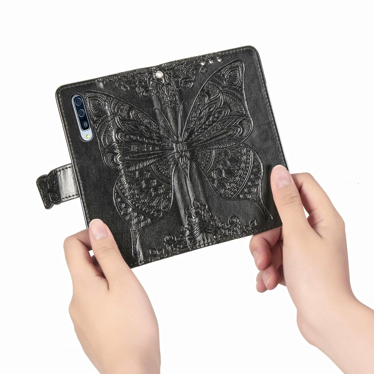 For Galaxy A30S Butterfly Love Flower Embossed Horizontal Flip Leather Case with Bracket / Card Slot / Wallet / Lanyard