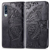 For Galaxy A30S Butterfly Love Flower Embossed Horizontal Flip Leather Case with Bracket / Card Slot / Wallet / Lanyard