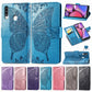 For Galaxy A20S  Butterfly Love Flower Embossed Horizontal Flip Leather Case with Bracket / Card Slot / Wallet / Lanyard