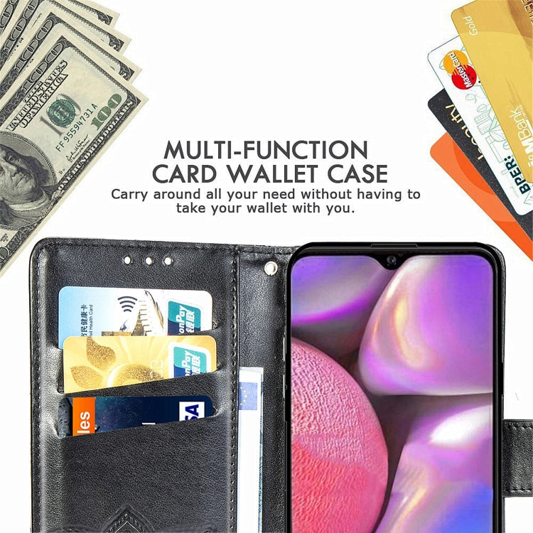 For Galaxy A20S  Butterfly Love Flower Embossed Horizontal Flip Leather Case with Bracket / Card Slot / Wallet / Lanyard