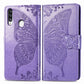 For Galaxy A20S  Butterfly Love Flower Embossed Horizontal Flip Leather Case with Bracket / Card Slot / Wallet / Lanyard