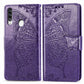For Galaxy A20S  Butterfly Love Flower Embossed Horizontal Flip Leather Case with Bracket / Card Slot / Wallet / Lanyard