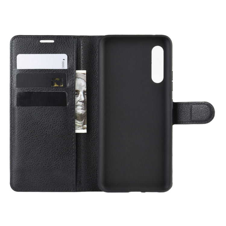 For 三星A90 5G Litchi Texture Horizontal Flip Leather Case with Wallet & Holder & Card Slots