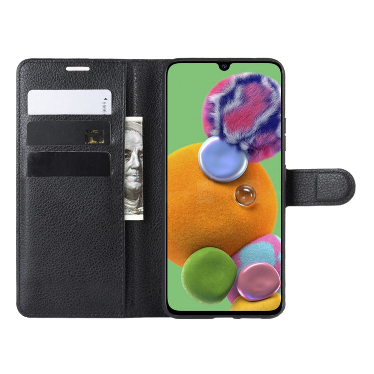 For 三星A90 5G Litchi Texture Horizontal Flip Leather Case with Wallet & Holder & Card Slots