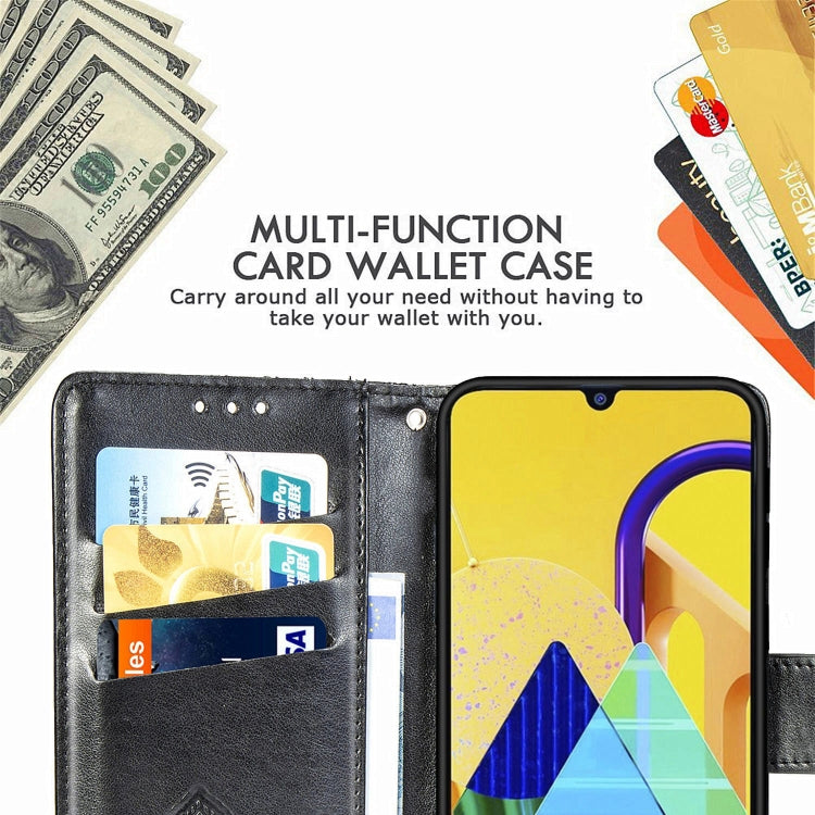 For Galaxy M30s  Butterfly Love Flower Embossed Horizontal Flip Leather Case with Bracket Lanyard Card Slot Wallet