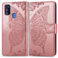 For Galaxy M30s  Butterfly Love Flower Embossed Horizontal Flip Leather Case with Bracket Lanyard Card Slot Wallet