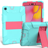 For Galaxy Tab A8.0 2019 / T290 Shockproof Two-Color Silicone Protection Case with Holder