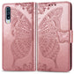 For Galaxy A70s  Butterfly Love Flower Embossed Horizontal Flip Leather Case with Bracket / Card Slot / Wallet / Lanyard
