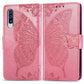For Galaxy A70s  Butterfly Love Flower Embossed Horizontal Flip Leather Case with Bracket / Card Slot / Wallet / Lanyard
