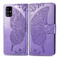 For Galaxy A51 Butterfly Love Flower Embossed Horizontal Flip Leather Case with Bracket / Card Slot / Wallet / Lanyard
