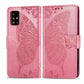 For Galaxy A51 Butterfly Love Flower Embossed Horizontal Flip Leather Case with Bracket / Card Slot / Wallet / Lanyard