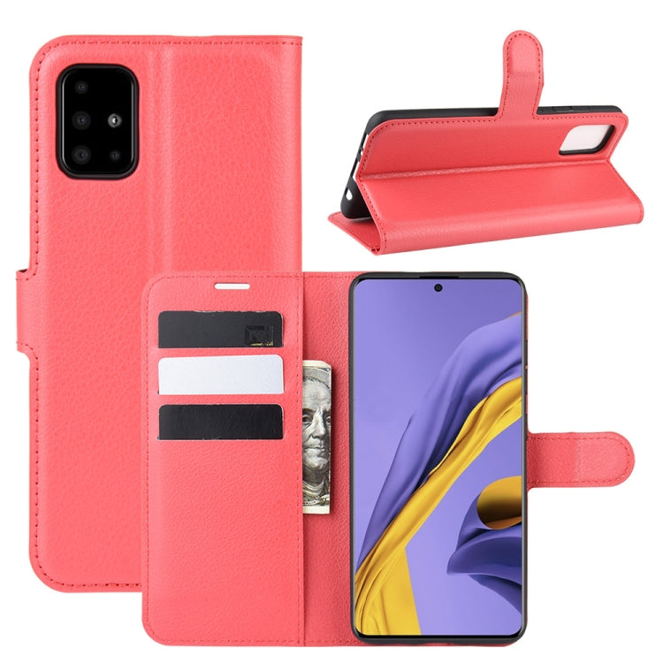 For Galaxy A51 Litchi Texture Horizontal Flip Protective Case with Holder & Card Slots & Wallet
