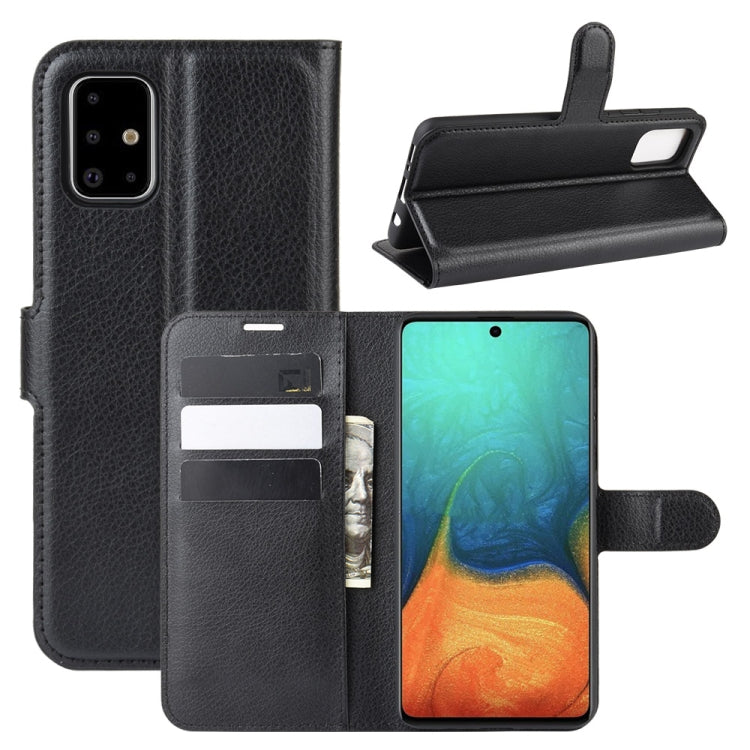 For Galaxy A71 Litchi Texture Horizontal Flip Protective Case with Holder & Card Slots & Wallet